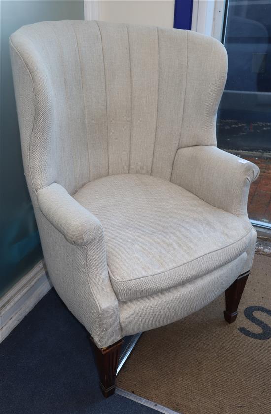 Two 19th century upholstered porters chairs